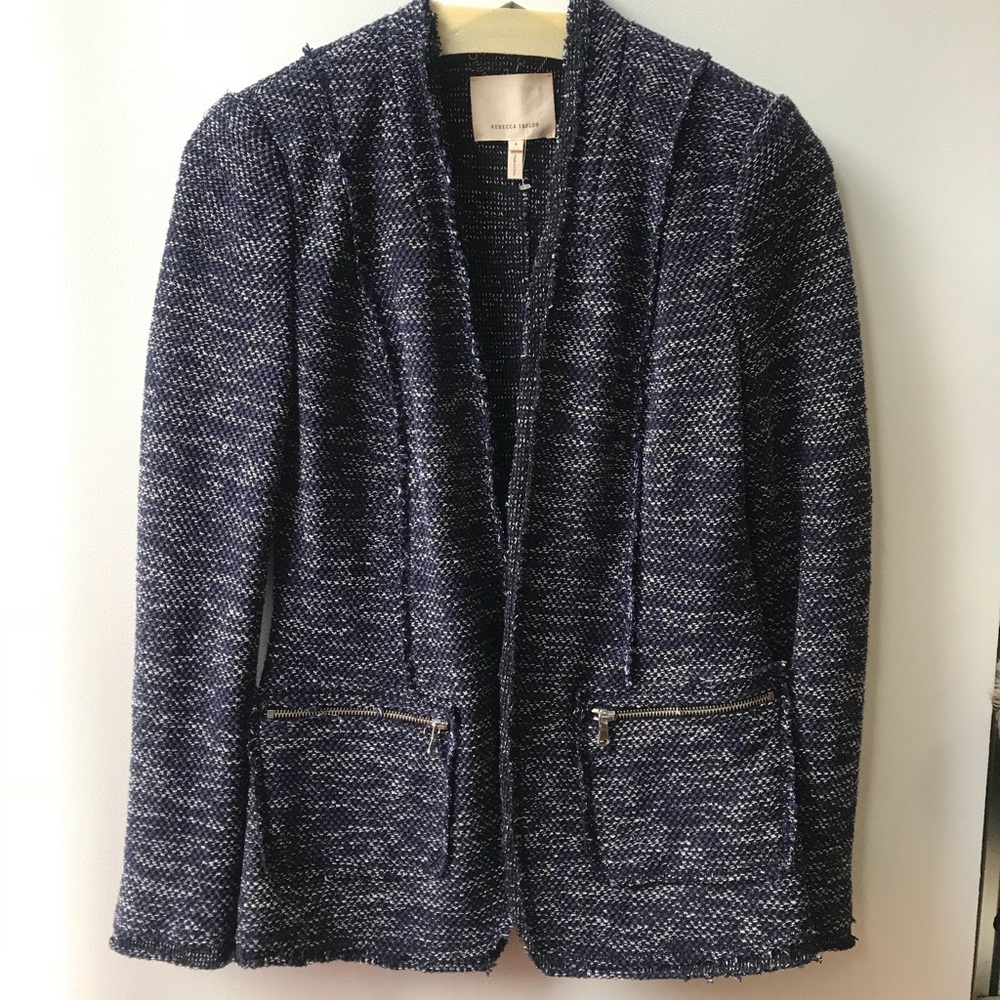 Rebecca Taylor Blue Tweed Blazer